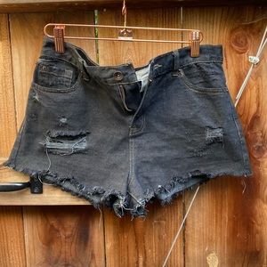 Forever 21 black denim shorts